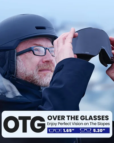 Vista 4 de OutdoorMaster - Gafas de esquí Falcon con lente de ZEISS, gafas de snowboard OTG antiempañamiento, lente intercambiable magnética, gafas de nieve