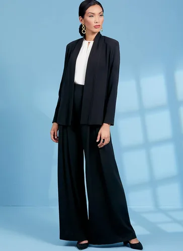 Vista 3 de Vogue V1620E5 - Chaqueta sin forro para mujer, parte superior y pantalones holgados, patrones de costura por Tom y Linda Platt, tallas 14-22