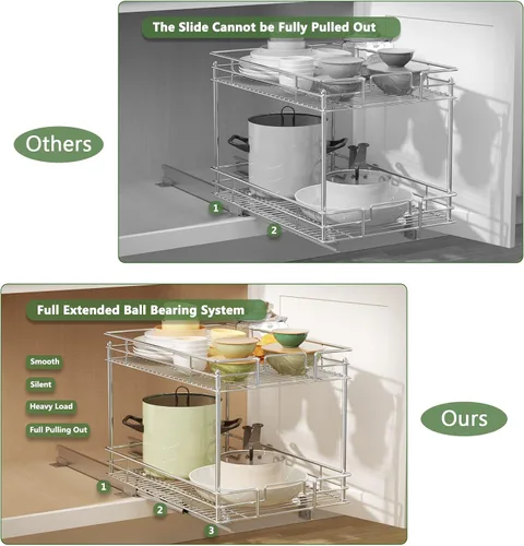 Vista 5 de ROOMTEC Organizador de armario extraíble de 20 pulgadas de ancho x 21 pulgadas de profundidad, organizador de armario de cocina y almacenamiento