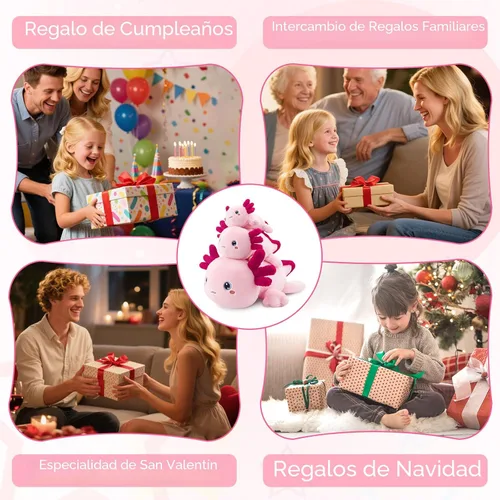 Vista 6 de SQEQE Ajolote de peluche con peso, juguete de peluche de ajolote con peso suave, bonita almohada para abrazar, regalo para niños y adultos
