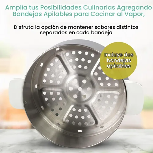 Vista 6 de Euro Cuisine Vaporera eléctrica de acero inoxidable.