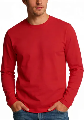 Vista 12 de Camiseta de hombre de manga larga con cuello redondo para adultos