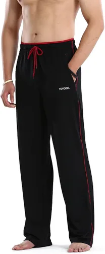 Vista 3 de Toyoocl Pantalones deportivos, pantalones deportivos, ejercicio de entrenamiento, correr, gimnasio con bolsillos con cremallera, parte inferior
