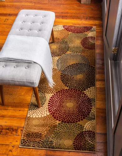 Vista 10 de Unique Loom Barista Collection - Alfombra de área Java (6 pies 1 pulgada, redonda, beige/negro)