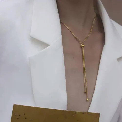 Vista 2 de Joya Love Gold Necklace For Women Trendy Necklaces Chain Necklace Dainty Choker Necklace For Women Snake Chain Necklaces Aesthetic Stainless Steel