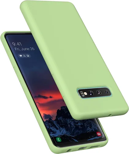 Vista 16 de Funda diseñada para Galaxy S10 Plus de 6.4 pulgadas, S10+ de gel de silicona líquida a prueba de golpes, funda de forro de tela de microfibra suave
