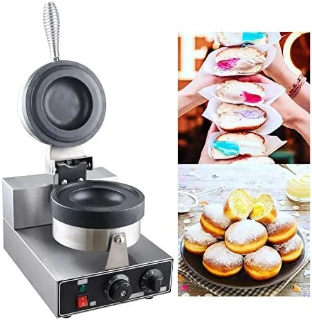 Vista 4 de Kolice Máquina comercial de prensa de gelato panini, postre de helado de dona Italia Helado Sandwich Press Hamburguesa-1300W, temporizador y control