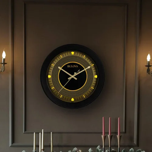 Vista 3 de Bulova C4861 Reloj de pared con altavoz estéreo inalámbrico Bluetooth para interiores y exteriores, color negro
