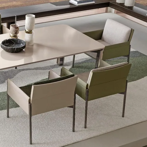Vista 2 de sillas de comedor sillas de cocina modernas, silla de comedor con patas de metal para sala de estar, cocina moderna (marrón)
