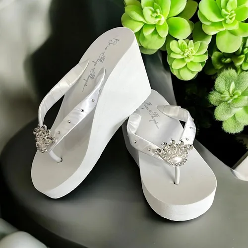 Vista 4 de Chanclas de boda en la playa con diamantes de imitación de cristal de estrella