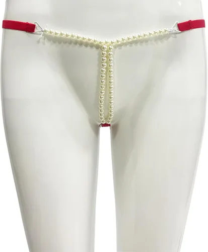 Vista 2 de ZUYPSK Mini bikini de perlas para mujer, tangas en T, lencería con cadena de masaje, ropa