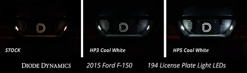 Vista 2 de Diode Dynamics LED de placa de matrícula compatible con Ford F-150 2018-2024 (par), 194 SMD2 blanco frío (6000 K)