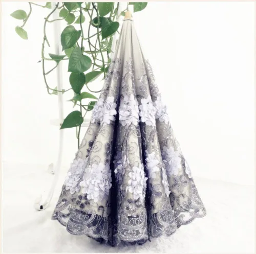 Vista 4 de Honeystore Sombrilla bordada con flor 3D plegable UV con encaje clásico