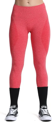 Vista 3 de Aoxjox Leggings de entrenamiento sin costuras para mujer, con contorno de sonrisa, cintura alta, pantalones de yoga para gimnasio