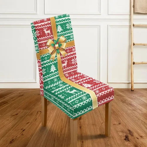 Vista 5 de Rnyleeg Juego de 1 fundas para sillas de comedor de Navidad, fundas para sillas de comedor, diseño étnico, diseño étnico, suave, lavable, para Arco