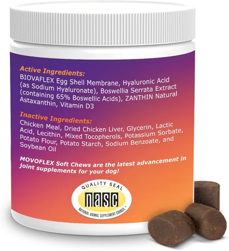 Vista 6 de MOVOFLEX - Masticables suaves para el apoyo de cadera y articulaciones para perros pequeños, 60 unidades de Virbac