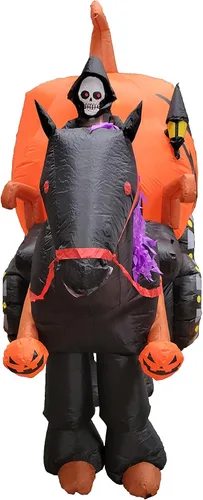 Vista 5 de Parca maneja carruaje de calabaza inflable largo de 11,5 pies