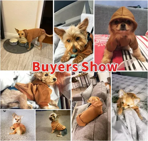 Vista 2 de Idepet Sudaderas con capucha para mascotas perros, ropa para perros pequeños, chaleco para chihuahua, abrigo cálido, chaqueta de otoño, conjuntos