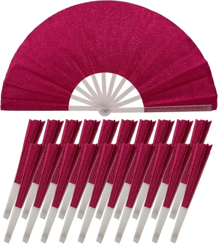 Vista 30 de 10 ventiladores plegables grandes de mano para hombres y mujeres, abanicos decorativos plegables, accesorios rave, utilizado para bailes, fiestas