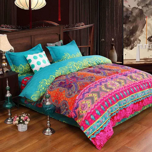 Vista 7 de Dodou - Juego de ropa de cama estilo bohemio, juego de funda de edredón bohemio, juego de ropa de cama de 2 piezas (individual)