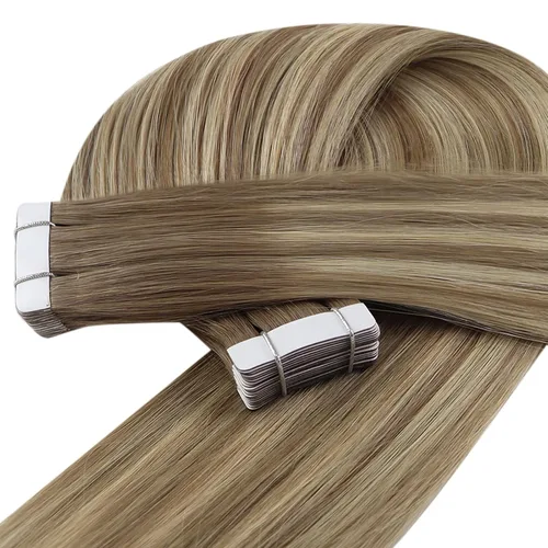 Vista 184 de YoungSee Extensiones de Cabello Humano con Cinta Balayage Extensiones de Cabello con Cinta Marrón Oscuro Extensiones de Cabello con Cinta Ombre
