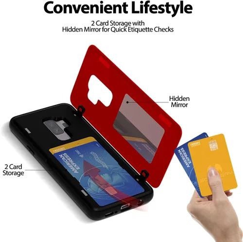 Vista 96 de GOOSPERY Parachoques magnético para puerta compatible con Galaxy S9 Plus, tarjetero tipo billetera con cierre automático por iman, funda protectora