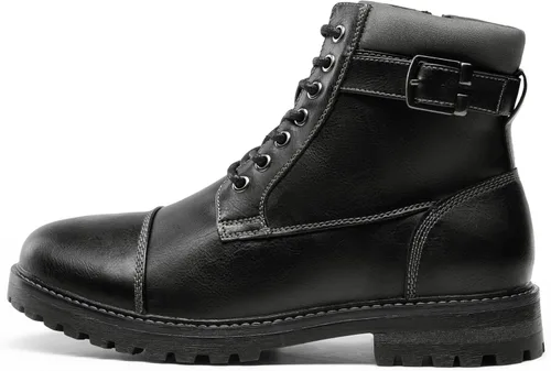 Vista 2 de Bruno Marc - Botas para hombre de combate estilo Oxford para motocicleta