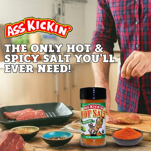 Vista 5 de ASS KICKIN' Hot & Chile - Sal de lima – Tarro coctelero de 3.2 onzas – Sal saborizada perfecta para condimentos de palomitas de maíz, sal