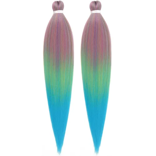 Vista 22 de Unionbeauty - Cabello trenzado preestirado de 16 pulgadas, 8 paquetes de cabello rubio trenzado con agua caliente, textura Yaki, trenzas