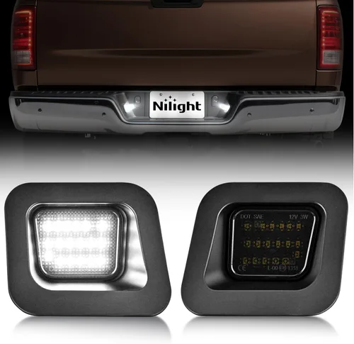 Vista 24 de Nilight Luces de placa de vehículo, lente transparente, luz blanca, 6000K, paquete de 2 unidades Transparente Durango 2014-2023