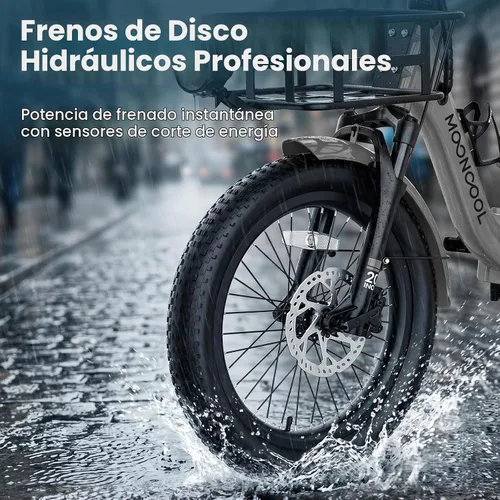 Vista 6 de MOONCOOL Triciclo eléctrico para adultos, E-Trike plegable con modo inverso Gris