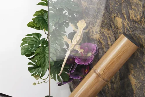Vista 7 de Orquídeas falsas radiantes, decoración de tanque floral de terrario de reptiles estéticos