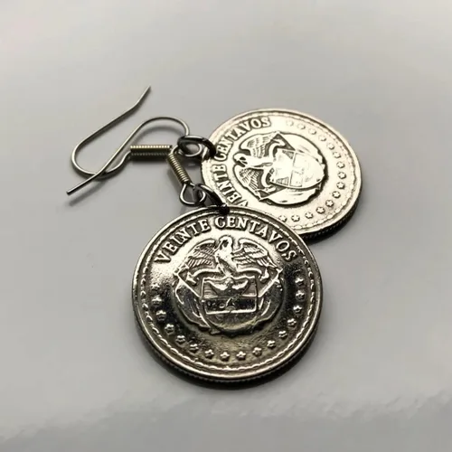 Vista 6 de Colombia 20 Centavos moneda pendientes Banderas colombianas Cóndor andino Bogotá Medellín Cali Barranquilla Cartagena Cúcuta Antioquia Pereira