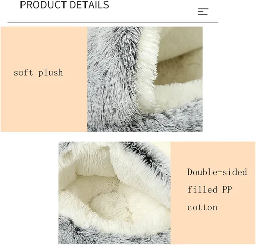 Vista 6 de YUDANSI Cama para Gatos con Capucha para Gatos de Interior, Cama para Perros con Capucha Grande Cubierta para Perros Pequeños Gatos Cachorros