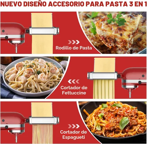 Vista 2 de GVODE - Accesorio para hacer pasta 3 en 1 para batidoras KitchenAid