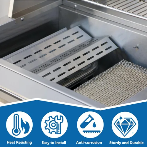 Vista 4 de SafBbcue Placas térmicas para parrilla AGBQ-27G, placas de calor domador de llama para parrilla Solaire de 27 pulgadas, paquete de 2 piezas