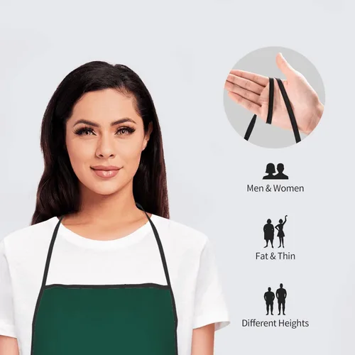 Vista 7 de ZGVDVZ Delantal de feliz año nuevo del conejo para mujeres y hombres, delantales de cocina de Navidad resistentes al agua con correas ajustables