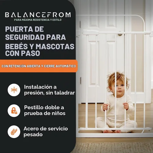 Vista 2 de BalanceFrom Easy Walk-Thru Baby Safety Gate, Fits 29.1" to 38.5" Openings