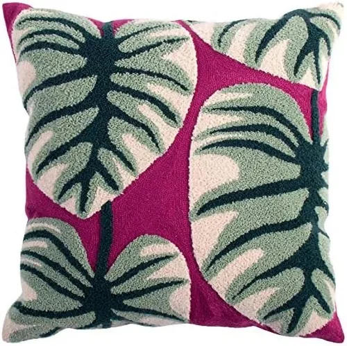 Vista 5 de MOCOFO Funda de almohada de lona bordada con flores, bordado de primavera, artesanía, moderna, simple, funda de almohada para sofá, dormitorio