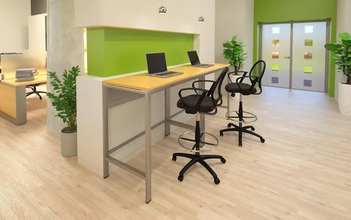 Vista 2 de Boss Office Products Taburete de redacción de malla con brazos de lazo en negro