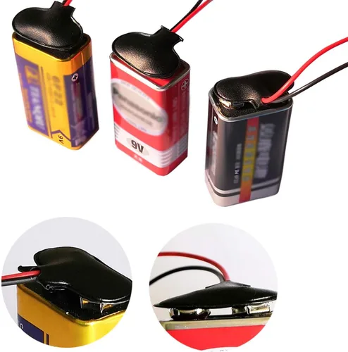 Vista 5 de Conector de clip de batería de 9 V, conectores de alambre con hebilla de batería, conexión de cable corto de 5.9 in de longitud