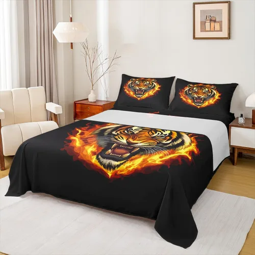 Vista 26 de Western Cowboy - Juego de sábanas para niños, tamaño individual, juego de ropa de cama rústica de herraduras, cactus y herraduras, decoración