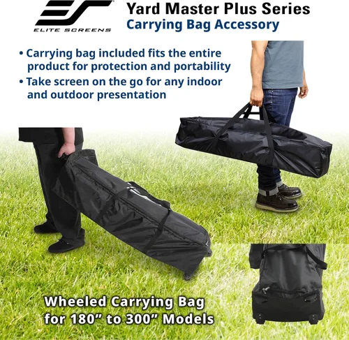 Vista 4 de Elite Screens Yard Master Plus, pantalla de proyector portátil ajustable con ajuste de altura 16:9 de 250 pulgadas, proyección frontal de cine 4K HD