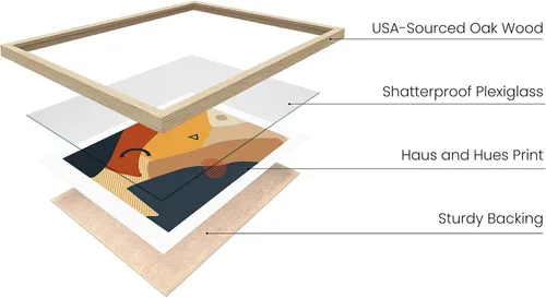 Vista 2 de HAUS AND HUES Impresiones artísticas abstractas y minimalistas de paisaje para pared, juego de 6 pósteres modernos estéticos de montaña, pinturas