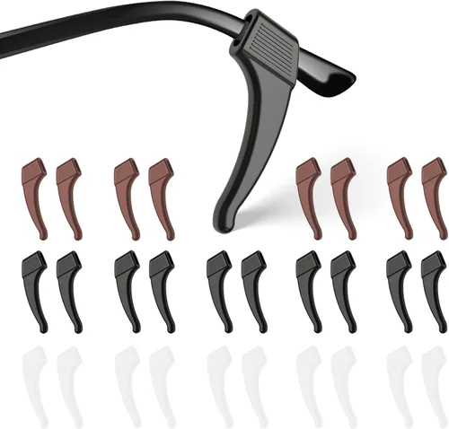 Vista 12 de SMARTTOP 20 Pairs Anti-Slip Eyeglass Ear Grips Hook Comfortable Silicone Elastic Eyeglasses Temple Tips Sleeve Retainer-For Eyewear Sunglasses Negro