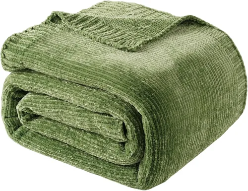 Vista 14 de Manta beige de felpilla suave para sofá, 51 x 67 pulgadas