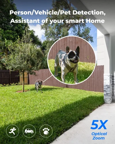 Vista 3 de REOLINK RLC-811A - Cámara de seguridad con cable IP PoE 4K - FoV de 123°, zoom óptico 5X para uso en exteriores, visión nocturna a color, detección