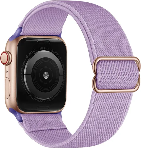 Vista 8 de OXWALLEN - Correa elástica Solo Loop de nailon y de tamaño XL, compatible con Apple Watch de 38 mm y 40 mm, correa trenzada, deportiva, ajustable