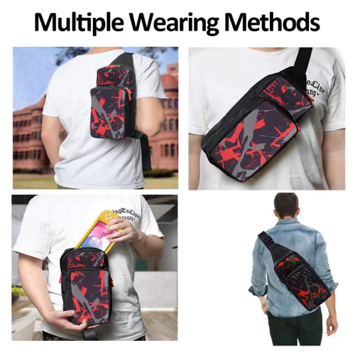 Vista 6 de AOPUTTRIVER Travel Bag for Nintendo Switch Nintendo Switch Storage Backpack Protective Storage Sling Backpack Shoulder Bag for Nintendo Switch