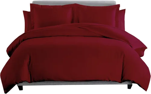 Vista 10 de sheetsnthings Juego de ropa de cama matrimonial de 600 hilos, 100% algodón de 7 piezas, funda de edredón y fundas de almohada con sábanas de cama